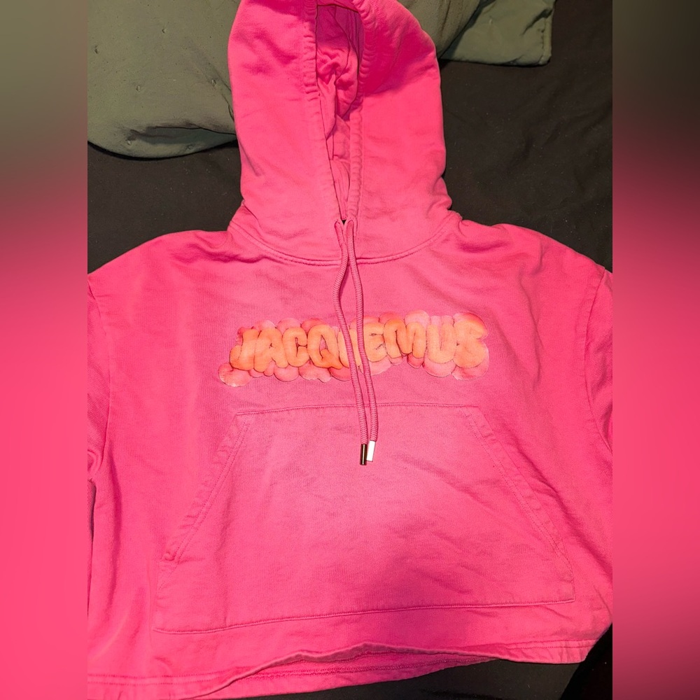 Jacquemus Pink Hooded Sweater with Gradient Logo